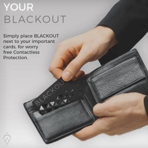 Black Blackout Card Ultra Thin RFID Blocking Card RFID Card Protector for your Wallet or Purse
