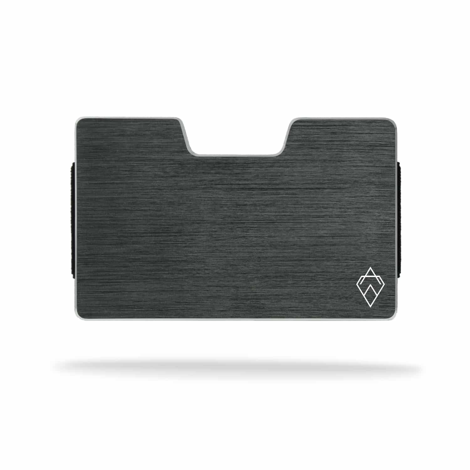 brushed grey titanium RFID blocking credit card holder wallet with money clip